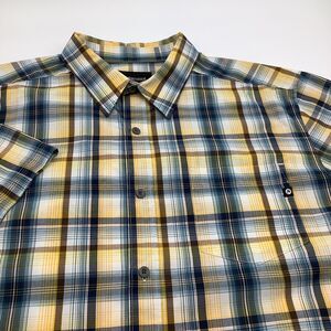 Marmot Mens Short Sleeve Button Up Shirt‎ Plaid Size Large